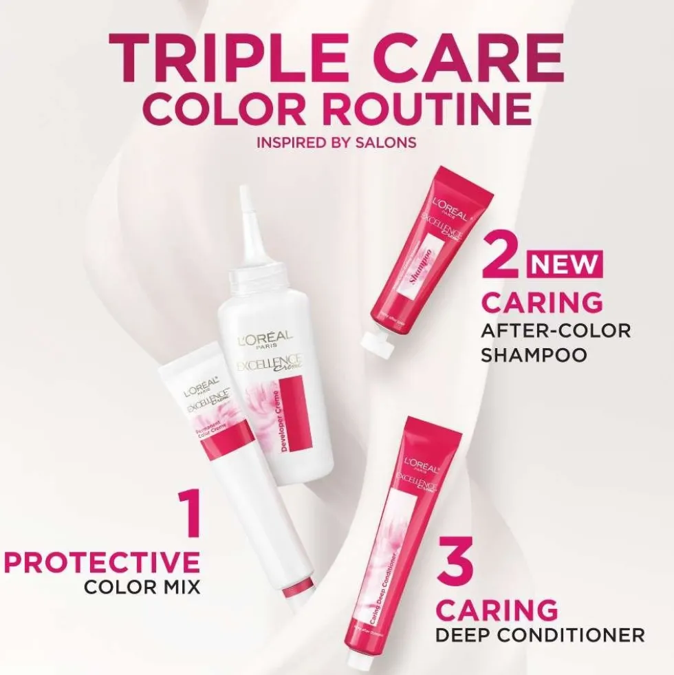 Crème Triple Care Permanent Hair Color for 100% Gray Hair Coverage