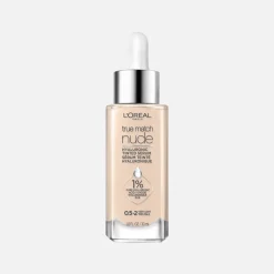 Nude Hyaluronic Tinted Serum Foundation with 1% Hyaluronic Acid, Lightweight Coverage For Dry Skin
