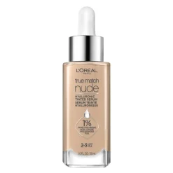 Nude Hyaluronic Tinted Serum Foundation with 1% Hyaluronic Acid, Lightweight Coverage For Dry Skin