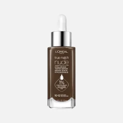 Nude Hyaluronic Tinted Serum Foundation with 1% Hyaluronic Acid, Lightweight Coverage For Dry Skin